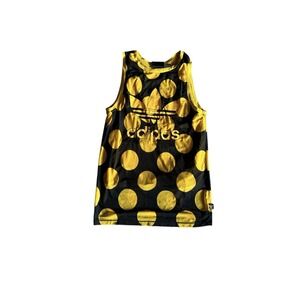 Adidas x Pharrell Williams Yellow‎ Polka Dot Shirt Tank Top Lined Size XS